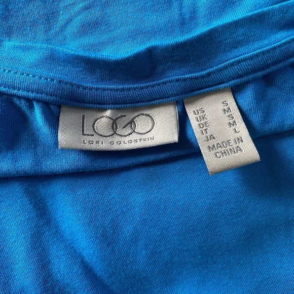 LOGO by Lori Goldstein Rayon 3/4 Sleeves Top Lace Hem Side Pockets Size: Small - Picture 11 of 11